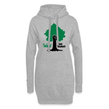Wald statt Asphalt Fridays for Future Save Planet - Hoodie-Kleid - Grau meliert - Vorne