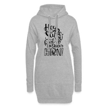 Hey Süße, du hast so ein geiles HIRN! - Hoodie-Kleid - Grau meliert - Vorne