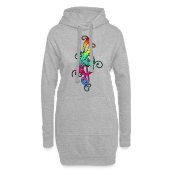 Notenschlüssel Bunt Noten Hippie Musik Festival - Hoodie-Kleid - Grau meliert - Vorne
