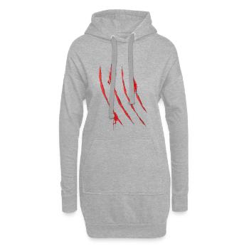 Griffes sanglantes gratte de Monster Claw 3 - Sweat-shirt à capuche long Femme - gris chiné - Devant