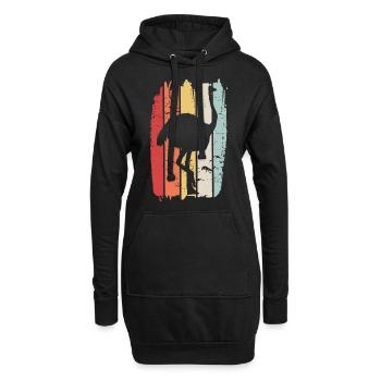 autruche - Sweat-shirt à capuche long Femme - noir - Devant