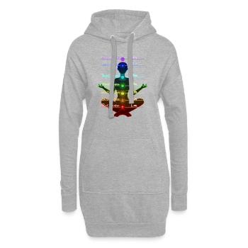 Meditation Chakra spirituelle lustige Geschenkidee - Hoodie-Kleid - Grau meliert - Vorne