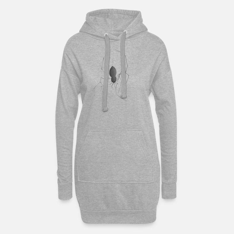 Spinne - Hoodie-Kleid - Grau meliert