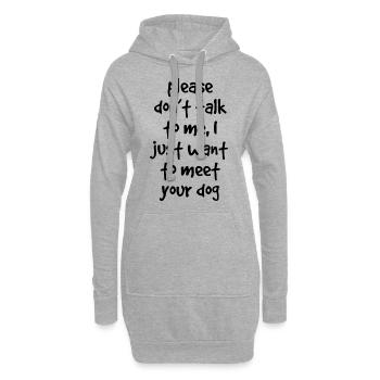 Hund Zitat - Hoodie-Kleid - Grau meliert - Vorne