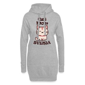 Svenja Name Vorname mit Katze - Hoodie-Kleid - Grau meliert - Vorne