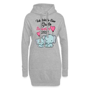 Große Schwester 2024 - Hoodie-Kleid - Grau meliert - Vorne