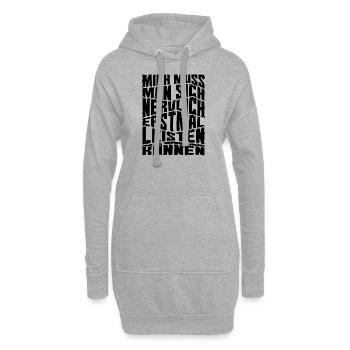 Lustiger Spruch Humor Geschenkidee Witzig Ironie - Hoodie-Kleid - Grau meliert - Vorne