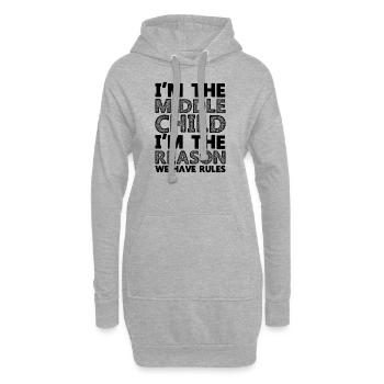 Famille Enfants Frères et sœurs Idée cadeau drôle - Sweat-shirt à capuche long Femme - gris chiné - Devant