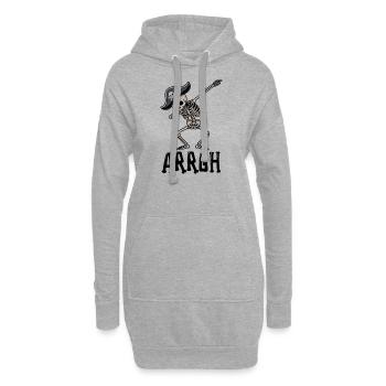 Halloween Piraten Spruch Outfit Kostüm Arrgh - Hoodie-Kleid - Grau meliert - Vorne