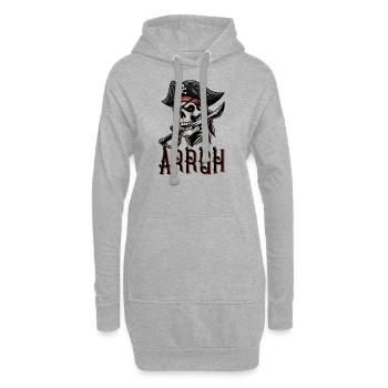 Halloween Piraten Spruch Outfit Kostüm Arrgh - Hoodie-Kleid - Grau meliert - Vorne