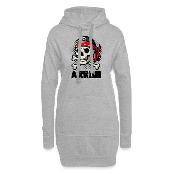 Halloween Piraten Spruch Outfit Kostüm Arrgh - Hoodie-Kleid - Grau meliert - Vorne