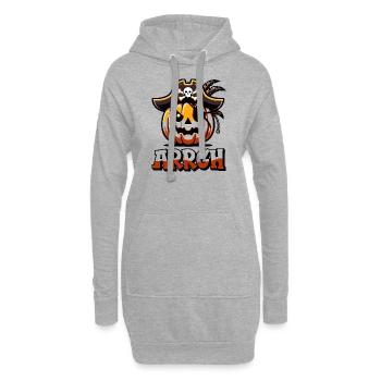 Halloween Piraten Spruch Outfit Kostüm Arrgh - Hoodie-Kleid - Grau meliert - Vorne