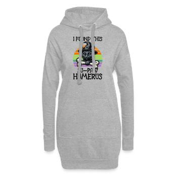 Halloween Katze Hexe Humor Spruch Lustig - Hoodie-Kleid - Grau meliert - Vorne