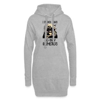 Halloween Katze Hexe Humor Spruch Lustig - Hoodie-Kleid - Grau meliert - Vorne