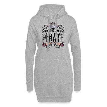 Halloween Pirate Dire Tenue Costume Drôle - Sweat-shirt à capuche long Femme - gris chiné - Devant