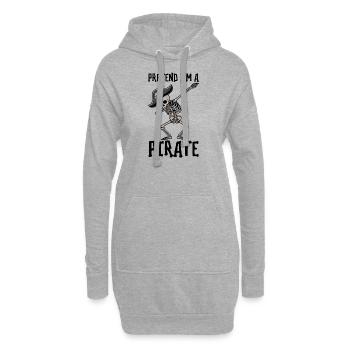 Halloween Pirate Dire Tenue Costume Drôle - Sweat-shirt à capuche long Femme - gris chiné - Devant