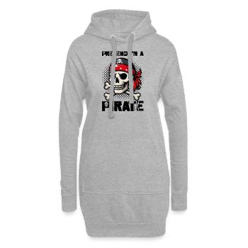 Halloween Pirate Dire Tenue Costume Drôle - Sweat-shirt à capuche long Femme - gris chiné - Devant