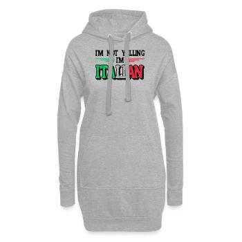 Italien Italie Idée cadeau Humour - Sweat-shirt à capuche long Femme - gris chiné - Devant