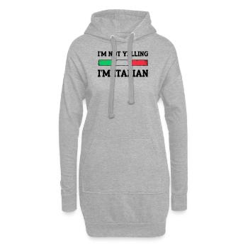 Italien Italie Idée cadeau Humour - Sweat-shirt à capuche long Femme - gris chiné - Devant