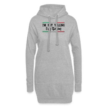 Italien Italie Idée cadeau Humour - Sweat-shirt à capuche long Femme - gris chiné - Devant