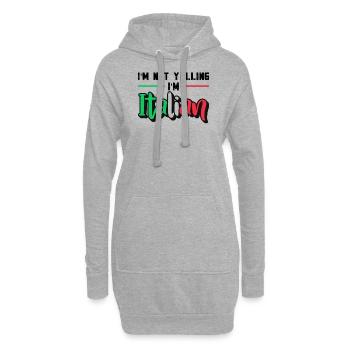 Italien Italie Idée cadeau Humour - Sweat-shirt à capuche long Femme - gris chiné - Devant