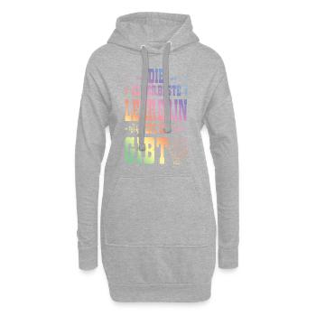 Allerbeste Lehrerin - Hoodie-Kleid - Grau meliert - Vorne