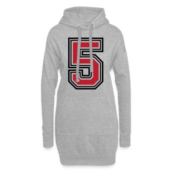 5 number symbol - Hoodie Dress - heather grey - Front