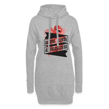 ANTIFA antifaschistisch Engel - Hoodie-Kleid - Grau meliert - Vorne