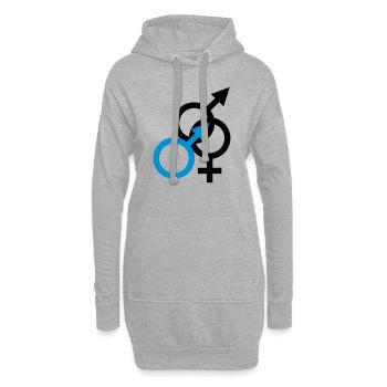 ICH BIN EIN MANN und BI - Hoodie-Kleid - Grau meliert - Vorne