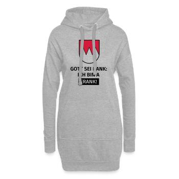 Gott sei Dank ich bin a Frank - Hoodie-Kleid - Grau meliert - Vorne
