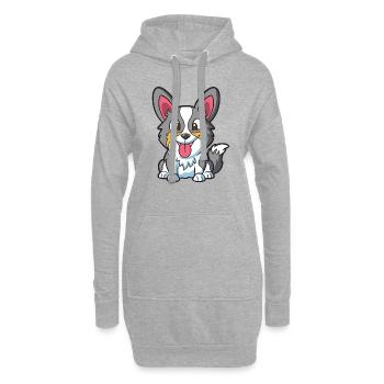 Puppy Dog - Hoodie Dress - heather grey - Front