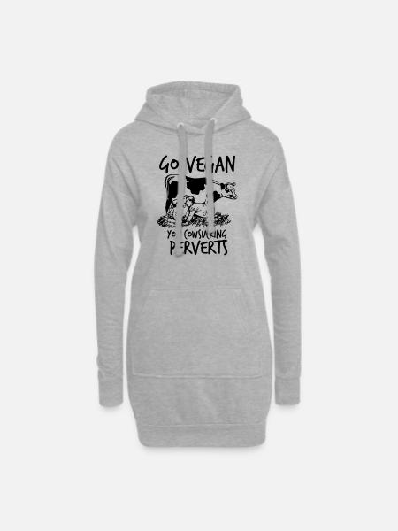 Go vegan - Hoodie Dress - heather grey