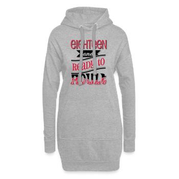 Eighteen and ready to adult 3C - Hoodie-Kleid - Grau meliert - Vorne