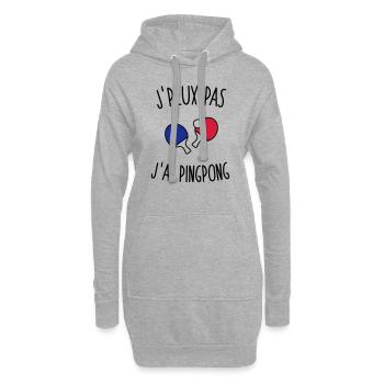J'peux pas j'ai pingpong - Sweat-shirt à capuche long Femme - gris chiné - Devant