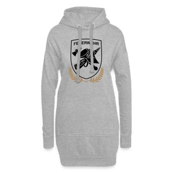 Feuerwehr Logo Wappenform - Hoodie-Kleid - Grau meliert - Vorne