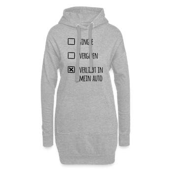 Verliebt in mein Auto (dh - Hoodie-Kleid - Grau meliert - Vorne