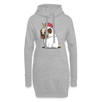A91AE86B 755E 493D A5CC F9B05F31059A - Sweat-shirt à capuche long Femme - gris chiné - Devant