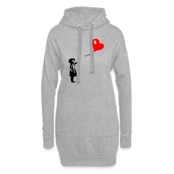 Ballon Kind - Hoodie-Kleid - Grau meliert - Vorne