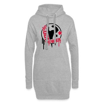 power_100_splat_co2 - Sweat-shirt à capuche long Femme - gris chiné - Devant
