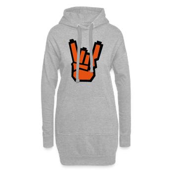 symbol punk1 - Sweat-shirt à capuche long Femme - gris chiné - Devant