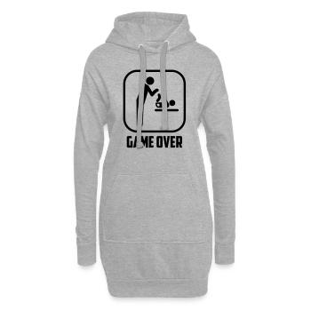 game over - Hoodie-Kleid - Grau meliert - Vorne