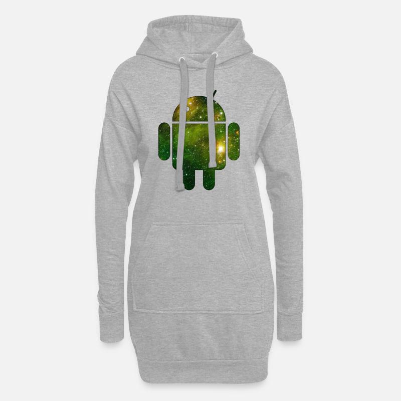 Android - Hoodie-Kleid - Grau meliert