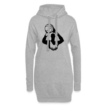 Basket-ball - Sweat-shirt à capuche long Femme - gris chiné - Devant