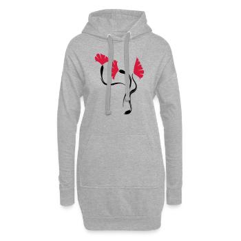 poppies_flowers - Hoodie-Kleid - Grau meliert - Vorne