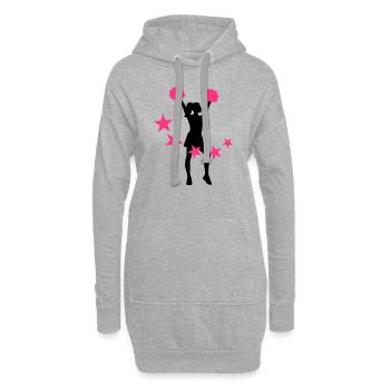Cheerleader - Sweat-shirt à capuche long Femme - gris chiné - Devant