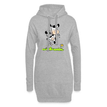 Joyious Cow - Hoodie-Kleid - Grau meliert - Vorne