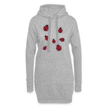 Kleiner Marienkäfer - Hoodie-Kleid - Grau meliert - Vorne