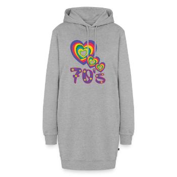 Love love love the 70's - Hoodie-Kleid - Grau meliert - Vorne