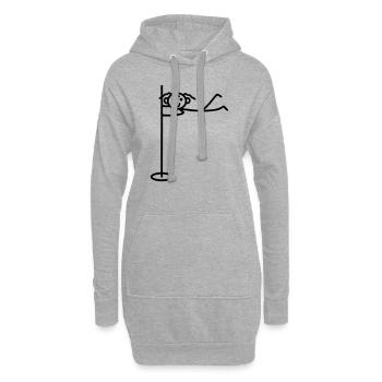 Frau Pole dance - Hoodie-Kleid - Grau meliert - Vorne
