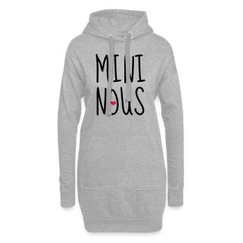 Mini Nous - Naissance - Bébé - Papa - Maman - Sweat-shirt à capuche long Femme - gris chiné - Devant